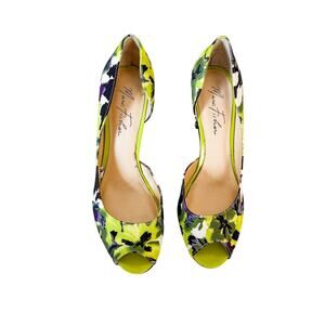 Marc Fisher Multicolor Floral Peep-Toe Heels